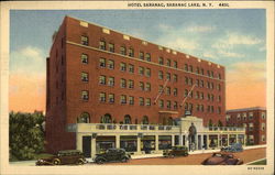 Street View of Hotel Saranac Postcard