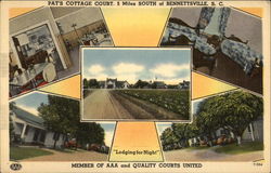 Pat's Cottage Court Postcard