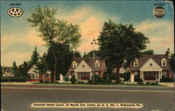Colonial Hotel Court Richmond, VA Postcard Postcard
