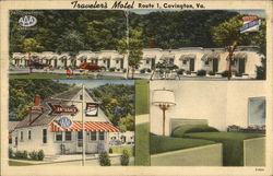 Traveler's Motel Covington, VA Postcard Postcard