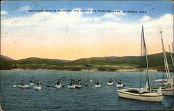 Explorer Scouts Enjoying the Kaiaka on Pineview Lake, in Scenic Utah Postcard Postcard