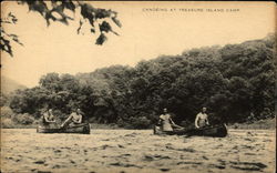 Canoeing at Treasure Island Camp Point Pleasant, PA Postcard Postcard