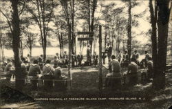 Campers Council at Treasure Island Camp Point Pleasant, PA Postcard Postcard