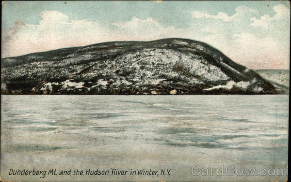 Dunderberg Mt and the Hudson River in Winter New York