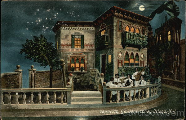 Venetian Gardens at Night Coney Island New York