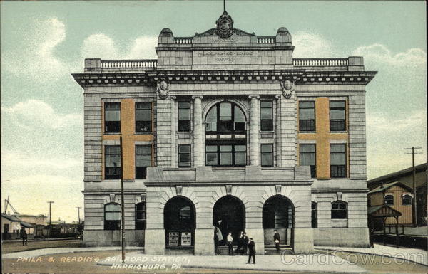 Railroad Station, Phila and Reading Harrisburg Pennsylvania