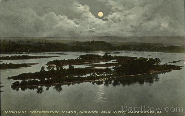 Moonlight, Independence Island showing Fair View Harrisburg Pennsylvania