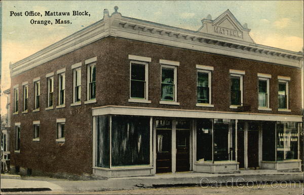 Post Office, Mattawa Block Orange Massachusetts