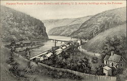 Harpers Ferry at Time of John Brown's Raid West Virginia Postcard Postcard