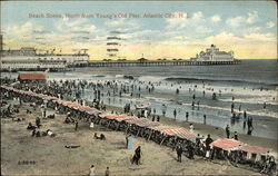 Beach Scene, North from Young's Old Pier Postcard