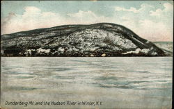 Dunderberg Mt and the Hudson River in Winter Postcard