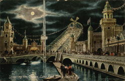 Shooting the Chutes, Luna Park, Coney Island Postcard