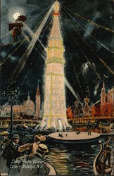 Luna Park Tower at Night Postcard