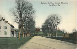 Entrance to State Lunatic Hospital Postcard