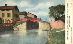 Pennsylvania Canal Lock East of State Street Postcard