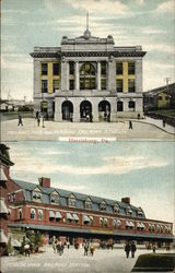Two Harrisburg Railroad Stations Postcard