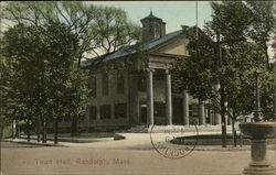 Street View of Town Hall Postcard