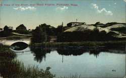 River near Hotel Pilgrim Plymouth, MA Postcard Postcard