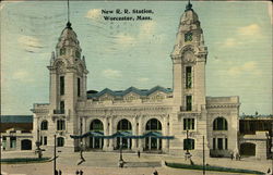 Railroad Station Worcester, MA Postcard Postcard