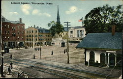 Lincoln Square Worcester, MA Postcard Postcard