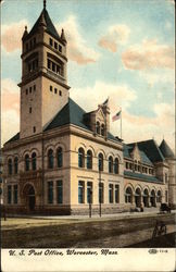 U.S. Post Office Worcester, MA Postcard Postcard