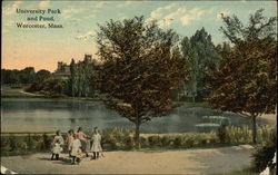 University Park and Pond Postcard