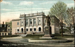 Memorial Library Adams, MA Postcard Postcard