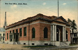 Street View of New Post Office Athol, MA Postcard Postcard