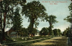 Old Athol Street, now called Pleasant Street Massachusetts Postcard Postcard