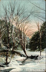 Winter Scene, Tully Brook Athol, MA Postcard Postcard