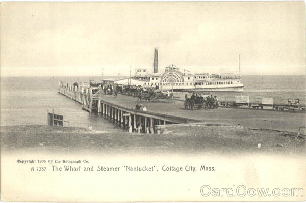 The Wharf And Steamer Nantucket Massachusetts