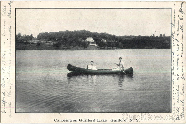 Canoeing On Guilford Lake New York