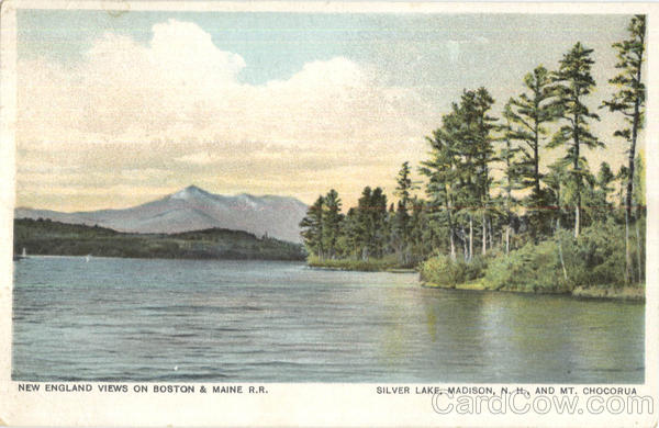 New England View On Boston & Maine R.R, Silver Lake Madison New Hampshire