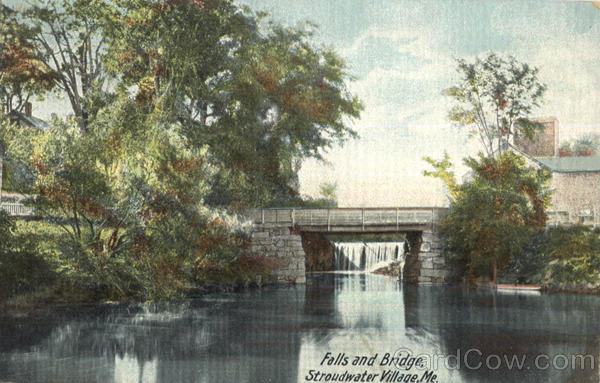 Falls And Bridge Stroudwater Village Maine