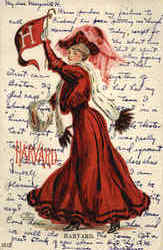 Harvard College Girl Postcard