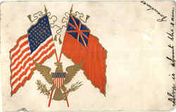 US Flags Patriotic Postcard Postcard