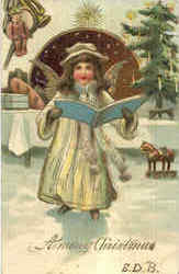 A Merry Christmas Angels Postcard Postcard