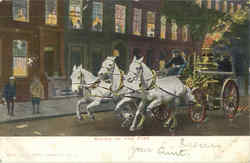 Going To The Fire Engine Horses Postcard