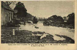 Typical Road Scene In Southern Tier after Flood Waters Postcard