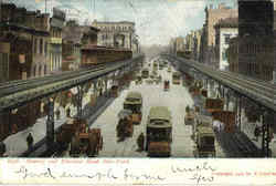 Bowery And Elevated Road Postcard