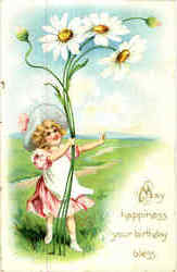 May Happiness Your Birthday Bless Postcard