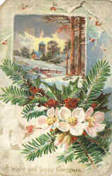 A Bright And Happy Christmas Postcard Postcard