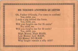 He Needed Another Quarter Poems & Poets Postcard Postcard