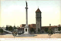 Monument Erected By The Daughters Of The Revolution & Mt. Royal Station Postcard