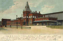 Central R. R. Station Postcard