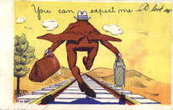 On the Road Trains, Railroad Postcard Postcard