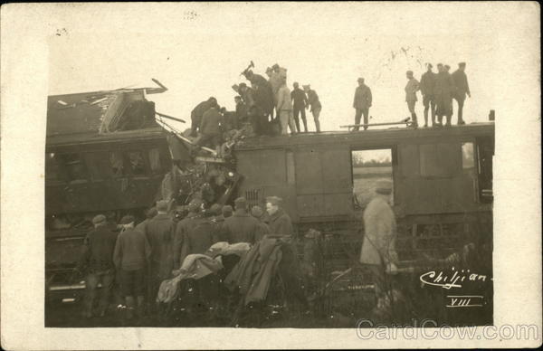 People Gathered Around Train Wreck Disasters