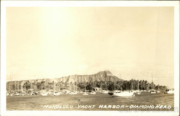 Honolulu Yacht Harbor, Diamond Head Hawaii
