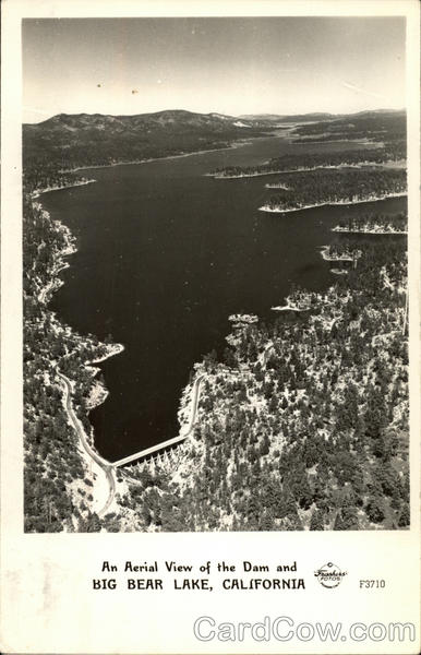 An Aerial View of the Dam and Big Bear Lake California