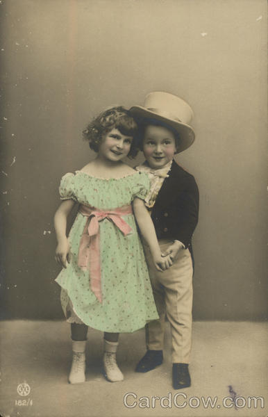 Studio portrait of a boy and girl Children